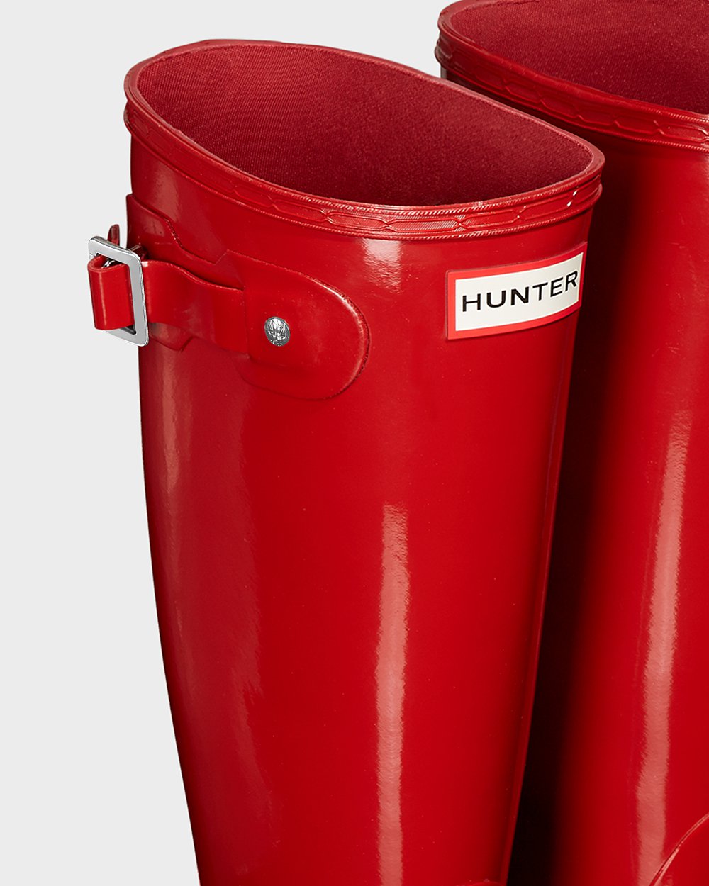 Hunter Original Gloss Tall Rain Boots - Clearance Womens Red - ODWRKB739